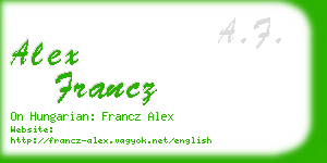 alex francz business card